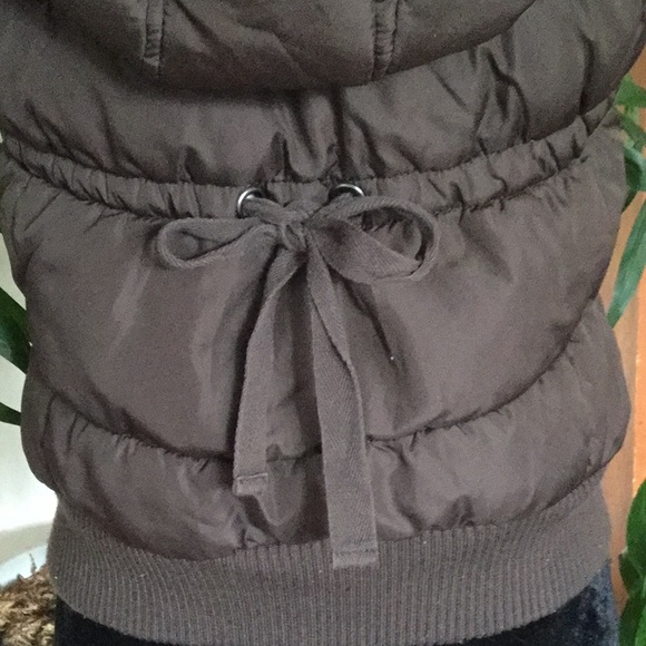 Dark Brown Vanity Winter Hooded Vest - Picture 4 of 6